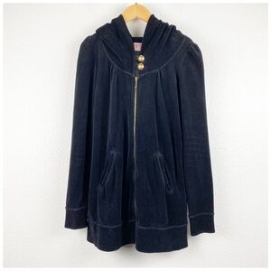 Juicy Couture Black Velvet Zip Up Size Small‎
